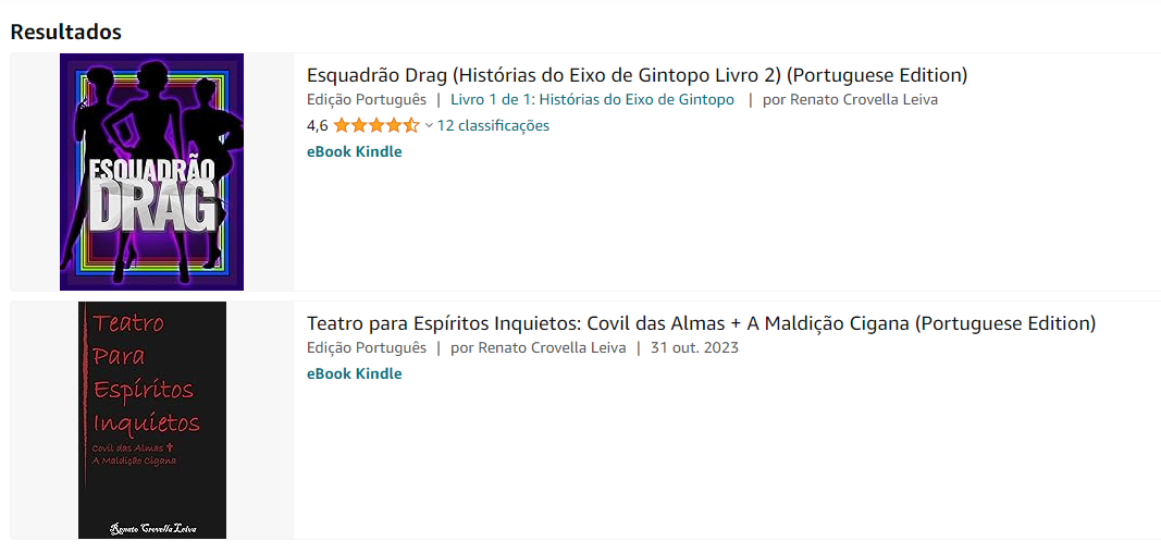 screenshot of Amazon's screen with two e-book on it